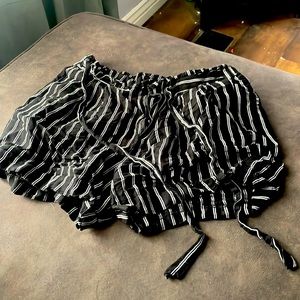 Black and white shorts